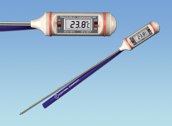 Thermometer, Traceable, Digital, Temperature Range: -58 to 572°F, 11-3/8  Stem, Calibrated